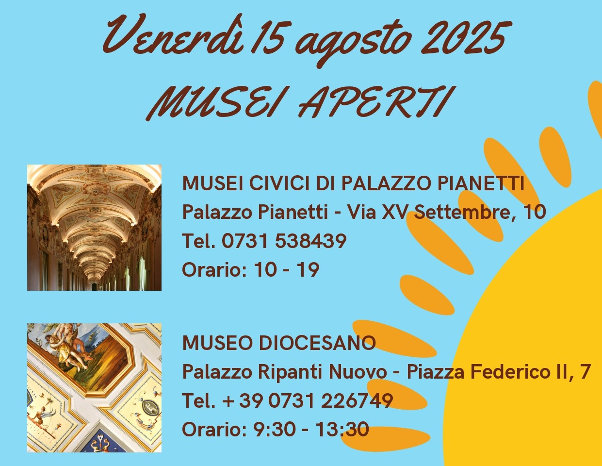 Locandina aperture Ferragosto 2025