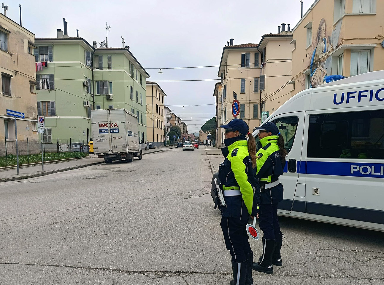 Un controllo della Polizia Locale