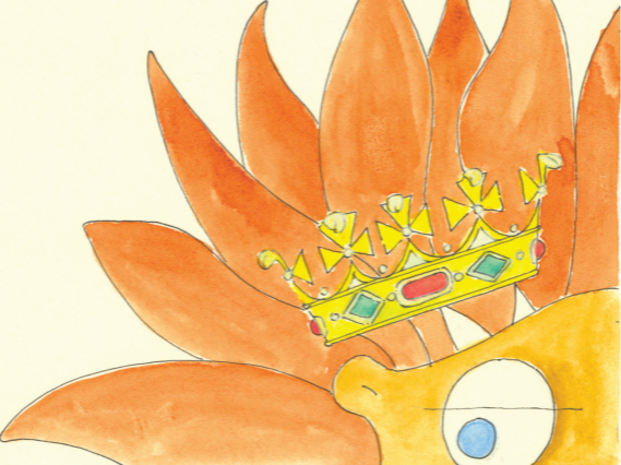 illustrazione di alberto marescotti che raffigura un leone con la corona