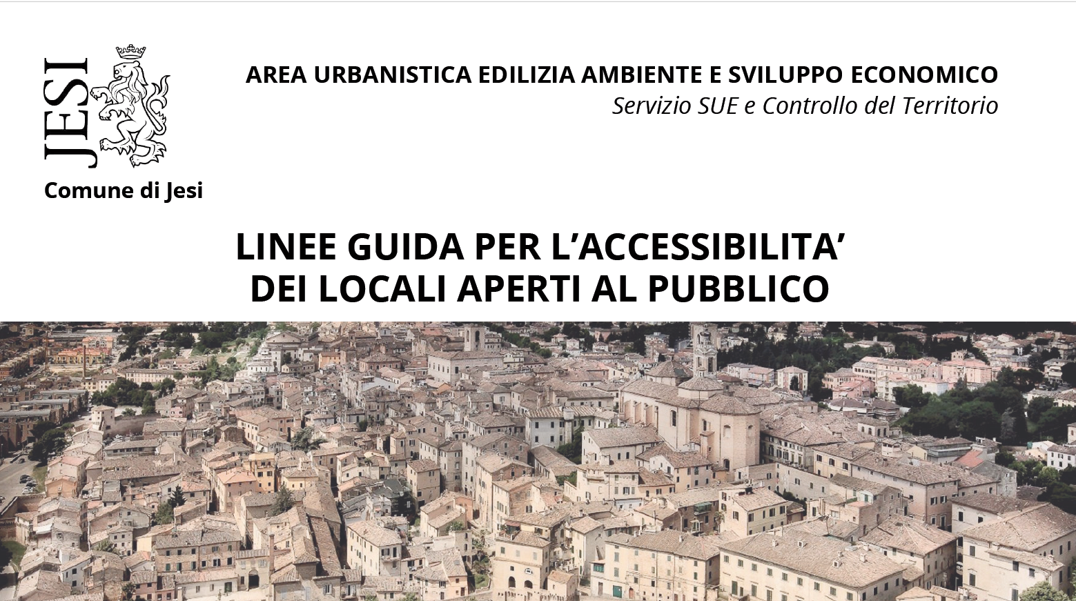 linee guida copertina del documento con immagine aerea della città