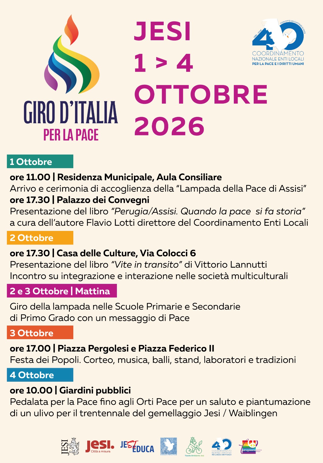 Locandina Giro d'Italia per la pace