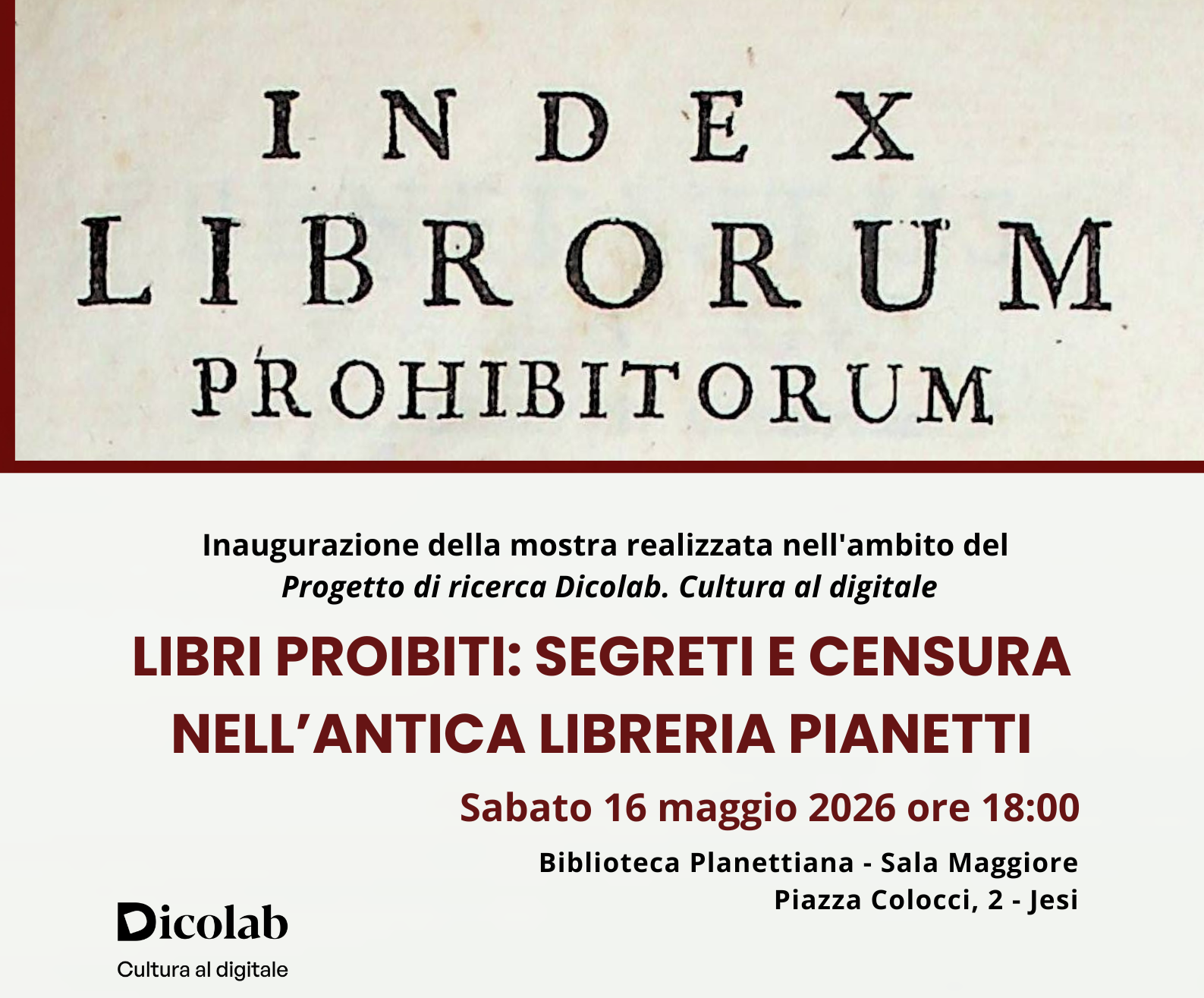 Mostra libri proibiti Indice libri proibiti