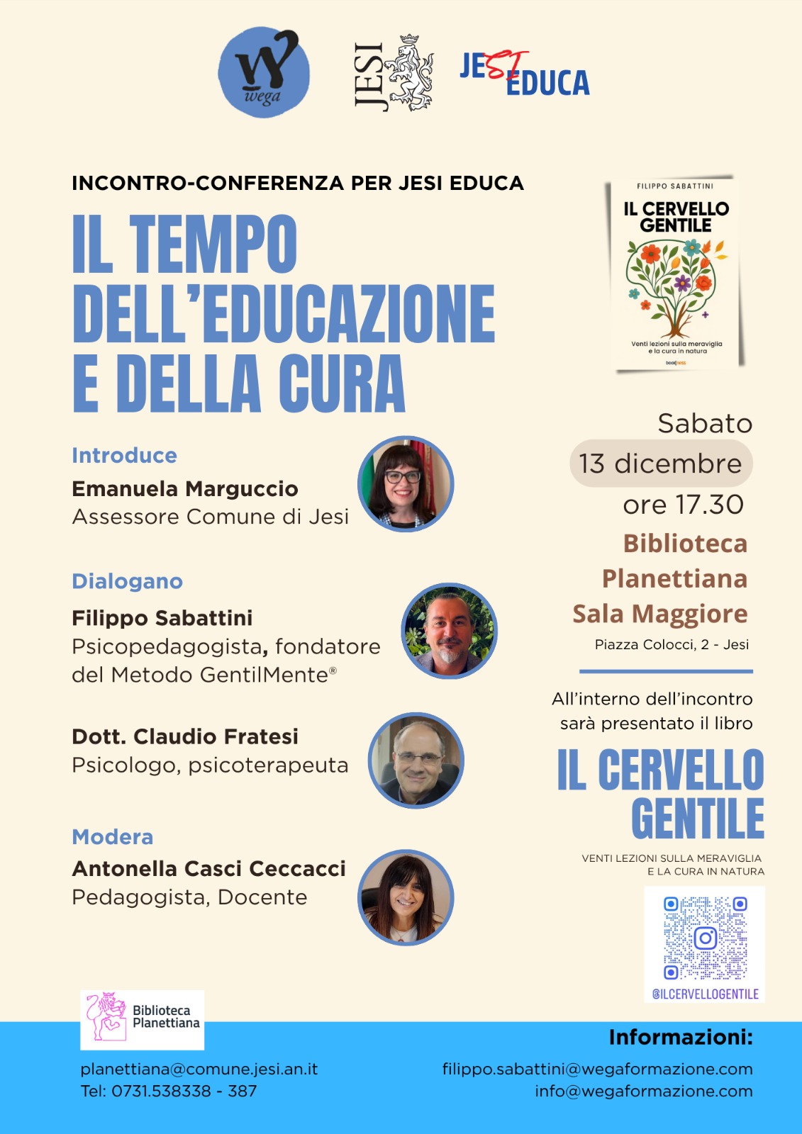 locandina incontro 13 dicembre il tempo dell'educazione e della cura
