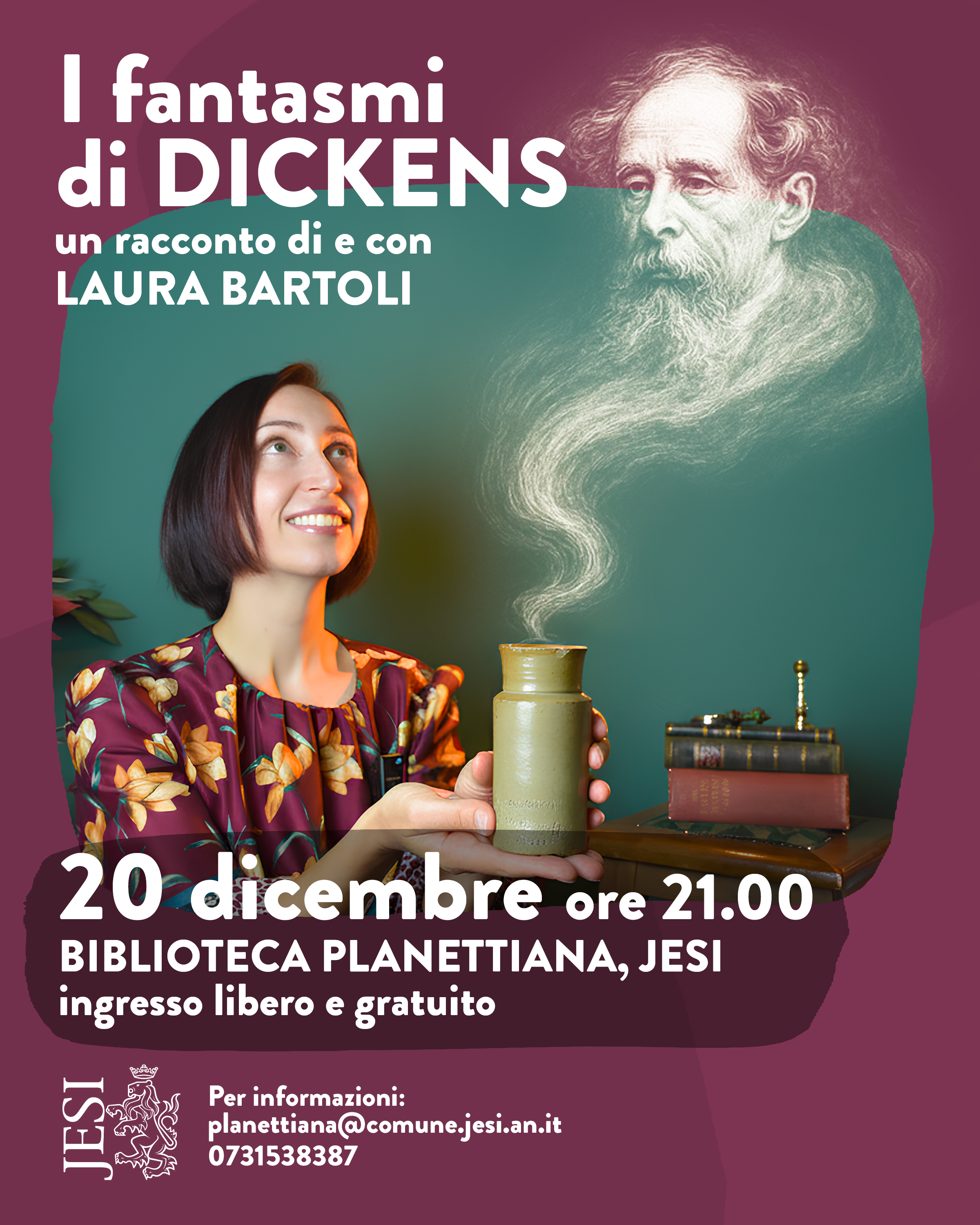 Laura Bartoli con il fantasma di Dickens