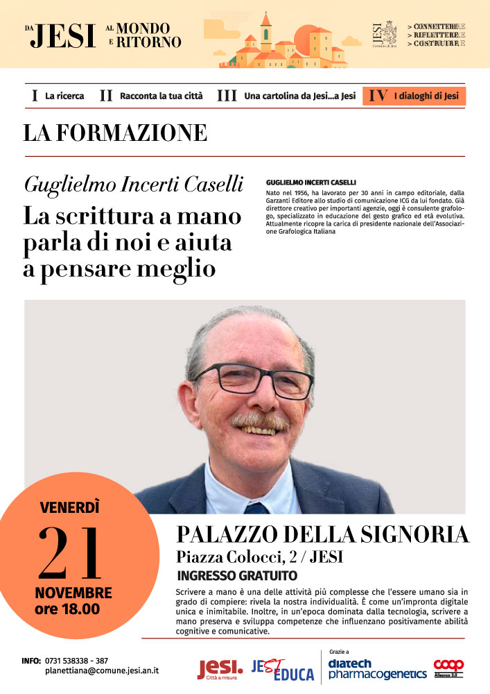 Locandina incontro 21 novembre con prof. Caselli