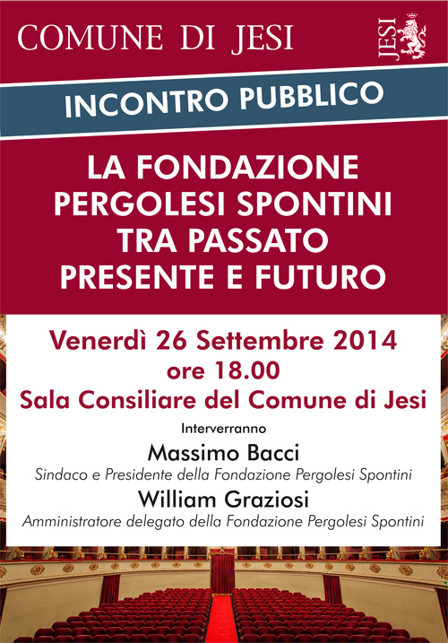 Manifesto incontro pubblico sulla Fondazione Pergolesi Spontini