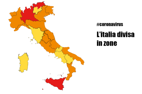 L'Italia divisa in aree